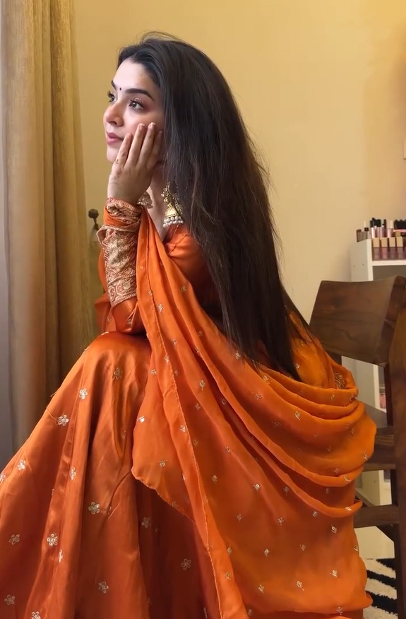 Designer Satin Silk Lehenga Choli Set with Sequins & Thread Work