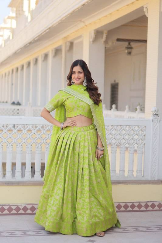 Irresistible Viscous Jacquard Sequins Embroidered Lehenga Choli Set - INDIAN ELEGANCE