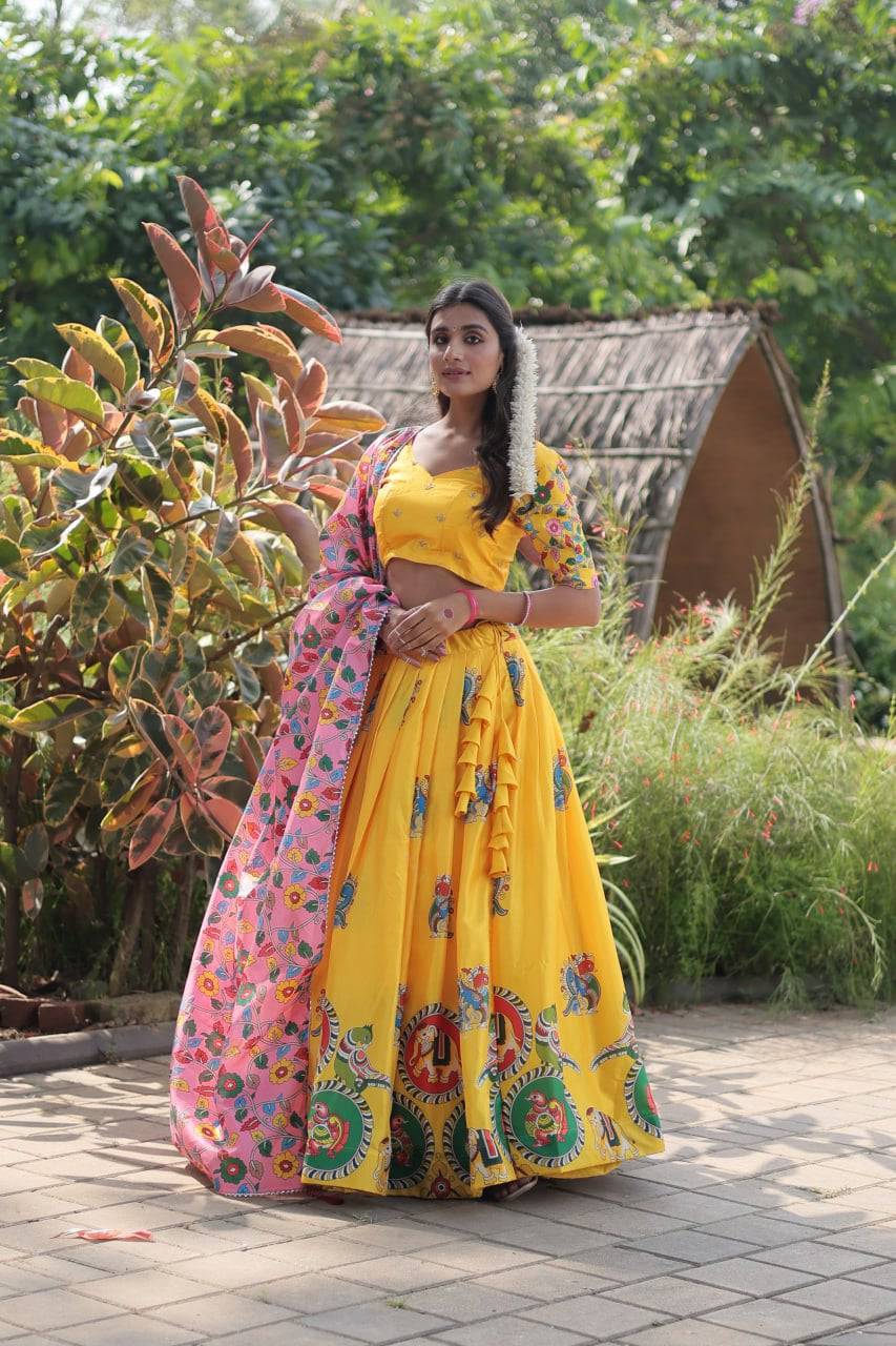 Charming Dola Silk Printed Lehenga Choli Set - INDIAN ELEGANCE
