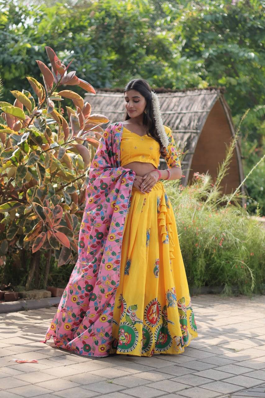 Charming Dola Silk Printed Lehenga Choli Set - INDIAN ELEGANCE