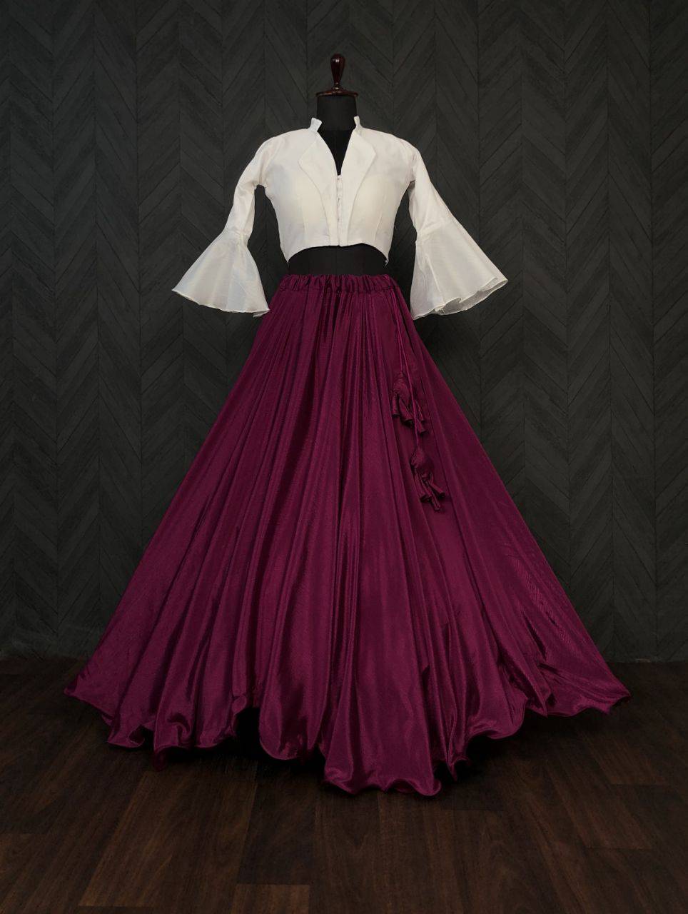 Passionate Chinon Fully Stitched Lehenga Choli Set - INDIAN ELEGANCE