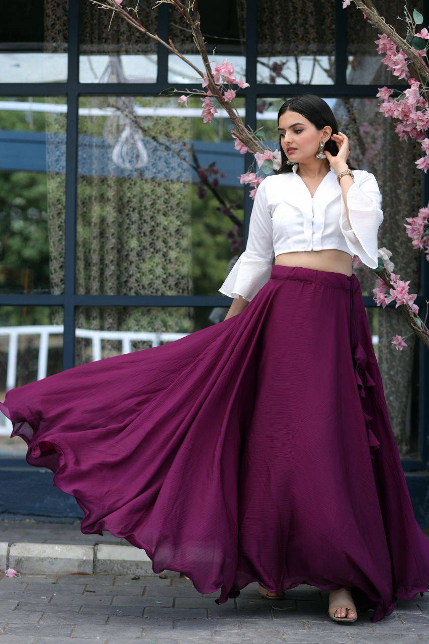 Passionate Chinon Fully Stitched Lehenga Choli Set - INDIAN ELEGANCE
