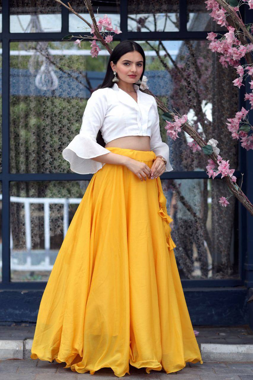Passionate Chinon Fully Stitched Lehenga Choli Set - INDIAN ELEGANCE
