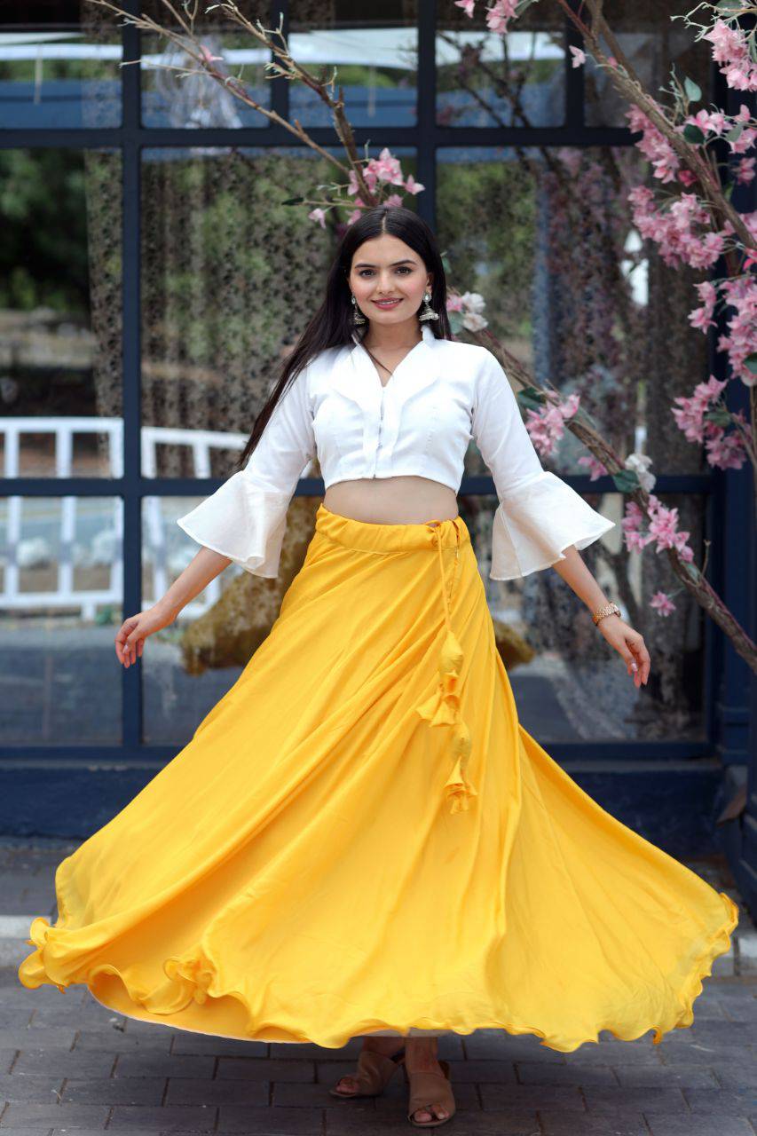 Passionate Chinon Fully Stitched Lehenga Choli Set - INDIAN ELEGANCE