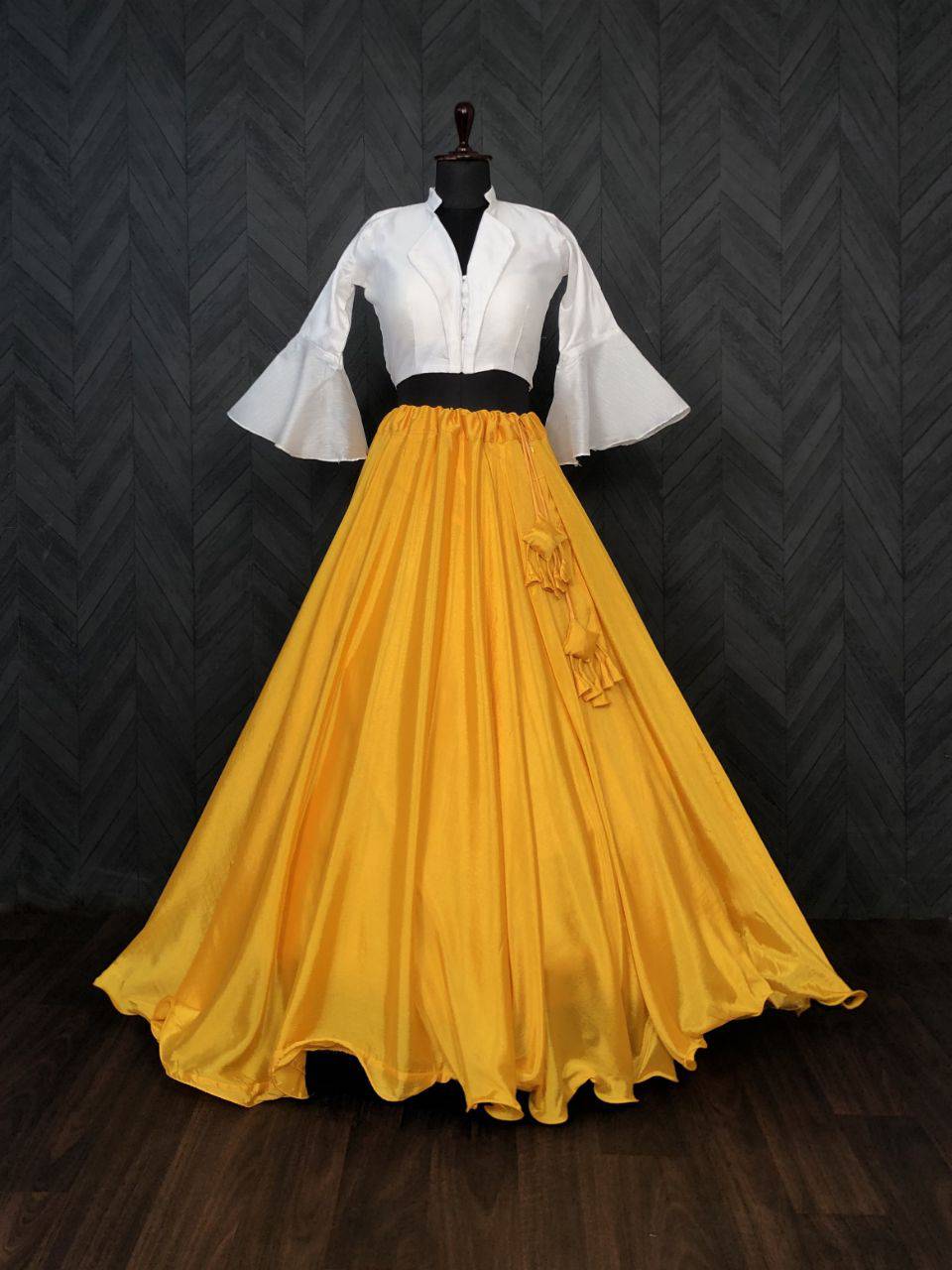 Passionate Chinon Fully Stitched Lehenga Choli Set - INDIAN ELEGANCE