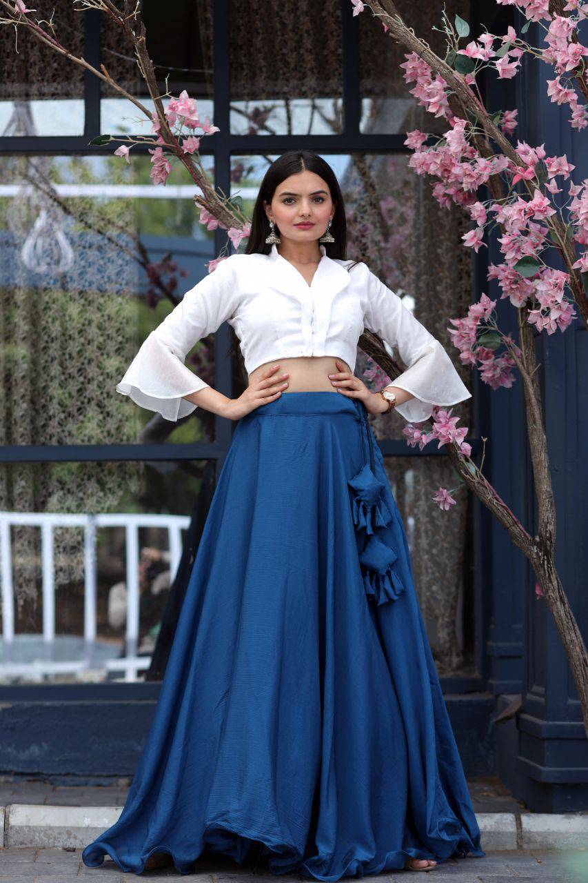 Passionate Chinon Fully Stitched Lehenga Choli Set - INDIAN ELEGANCE
