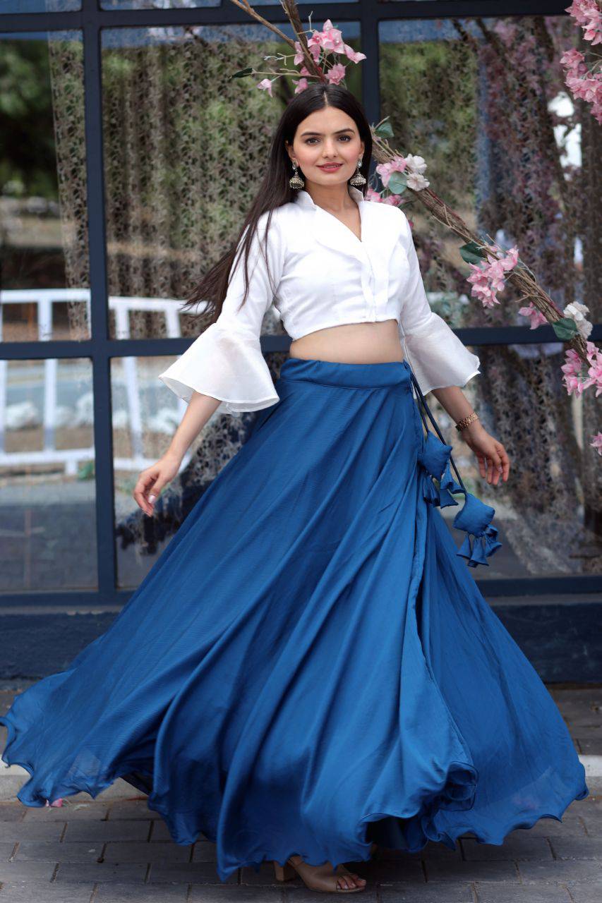 Passionate Chinon Fully Stitched Lehenga Choli Set - INDIAN ELEGANCE