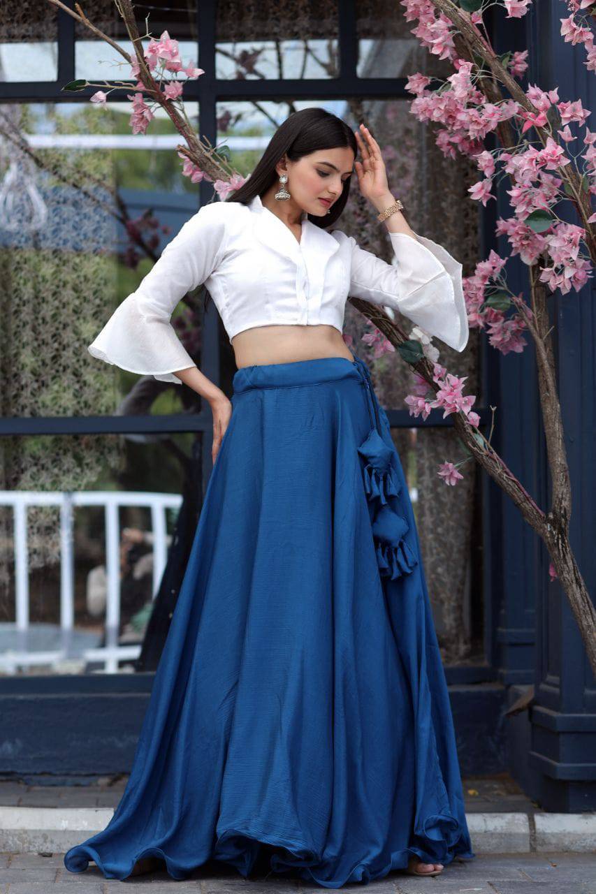 Passionate Chinon Fully Stitched Lehenga Choli Set - INDIAN ELEGANCE