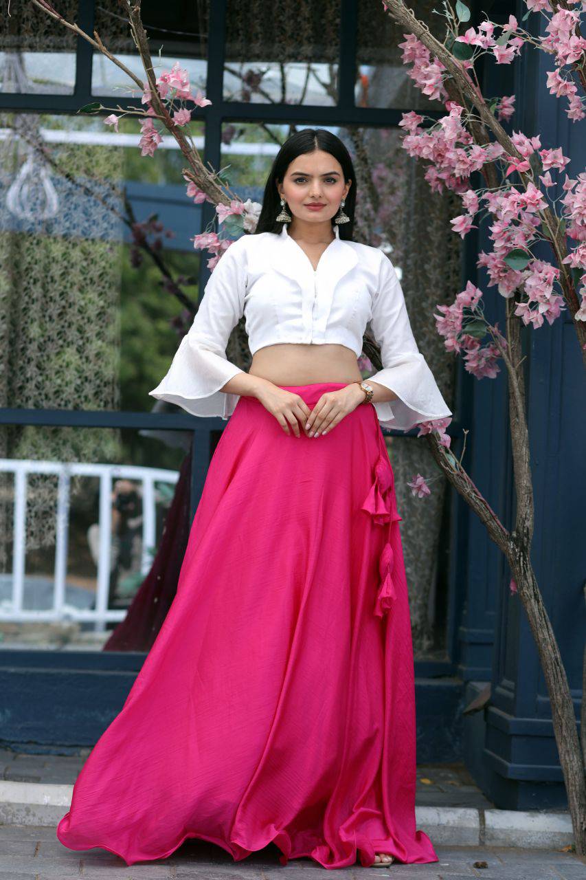 Passionate Chinon Fully Stitched Lehenga Choli Set - INDIAN ELEGANCE