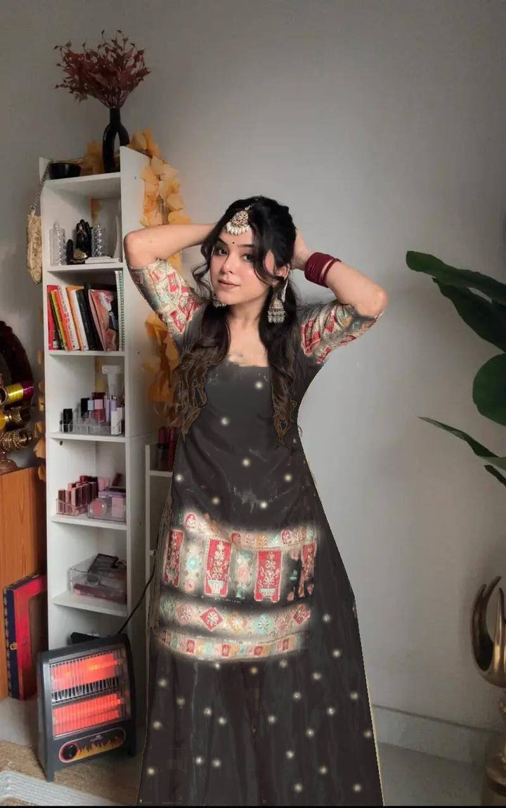 Party-Wear Palazzo Suit Set For Women - Wedding Wear