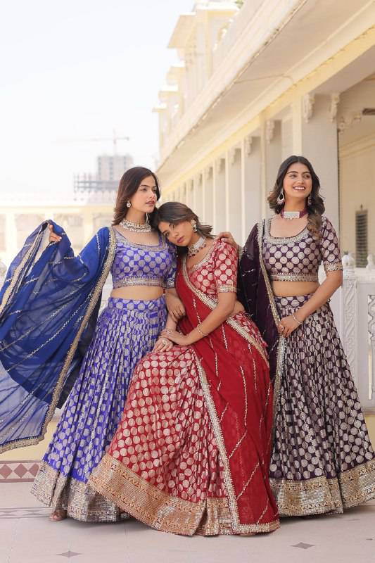 Gorgeous Viscous Jacquard Wedding Wear Lehenga Choli - INDIAN ELEGANCE