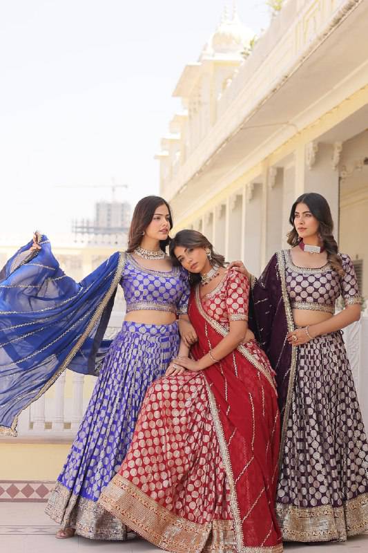 Gorgeous Viscous Jacquard Wedding Wear Lehenga Choli - INDIAN ELEGANCE