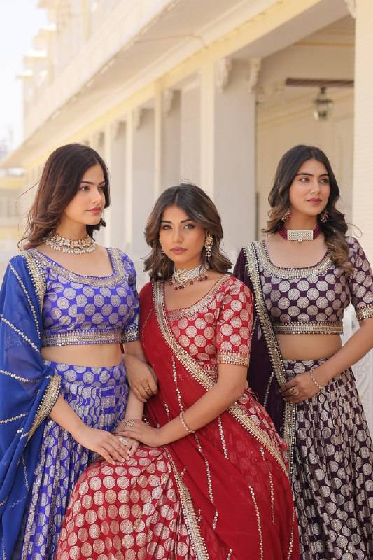 Gorgeous Viscous Jacquard Wedding Wear Lehenga Choli - INDIAN ELEGANCE
