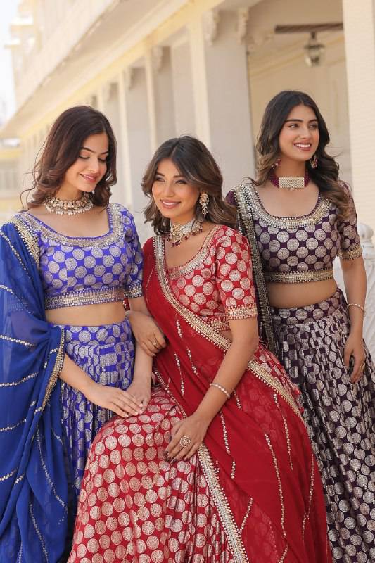 Gorgeous Viscous Jacquard Wedding Wear Lehenga Choli - INDIAN ELEGANCE