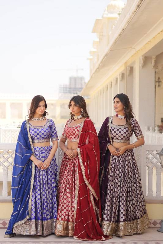 Gorgeous Viscous Jacquard Wedding Wear Lehenga Choli - INDIAN ELEGANCE