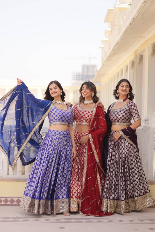 Gorgeous Viscous Jacquard Wedding Wear Lehenga Choli - INDIAN ELEGANCE