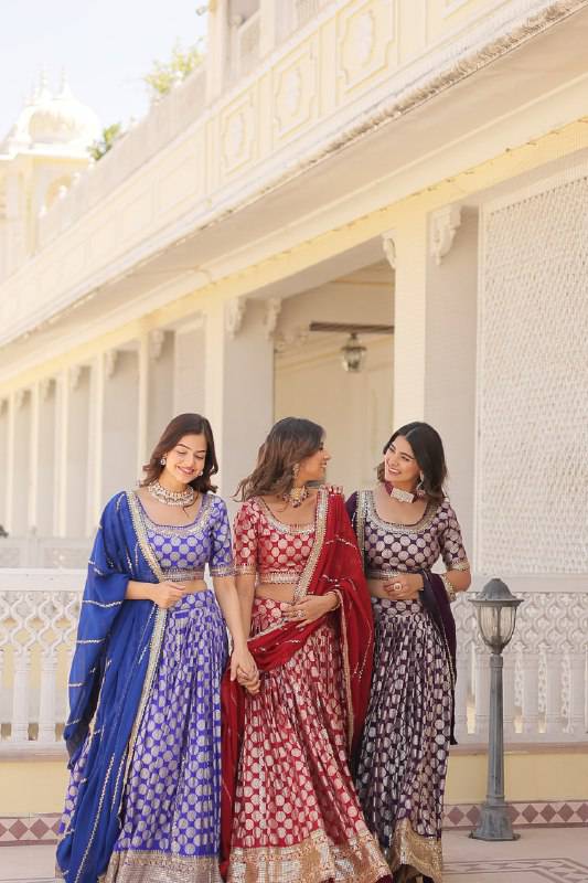 Gorgeous Viscous Jacquard Wedding Wear Lehenga Choli - INDIAN ELEGANCE
