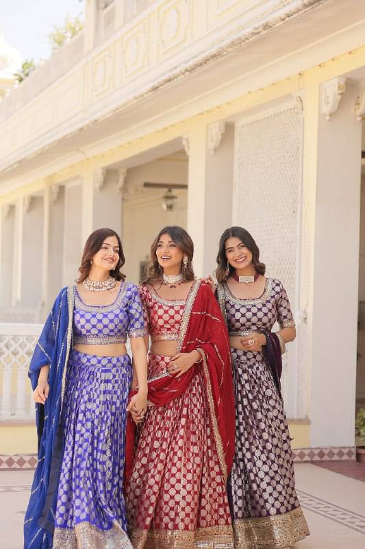 Gorgeous Viscous Jacquard Wedding Wear Lehenga Choli - INDIAN ELEGANCE