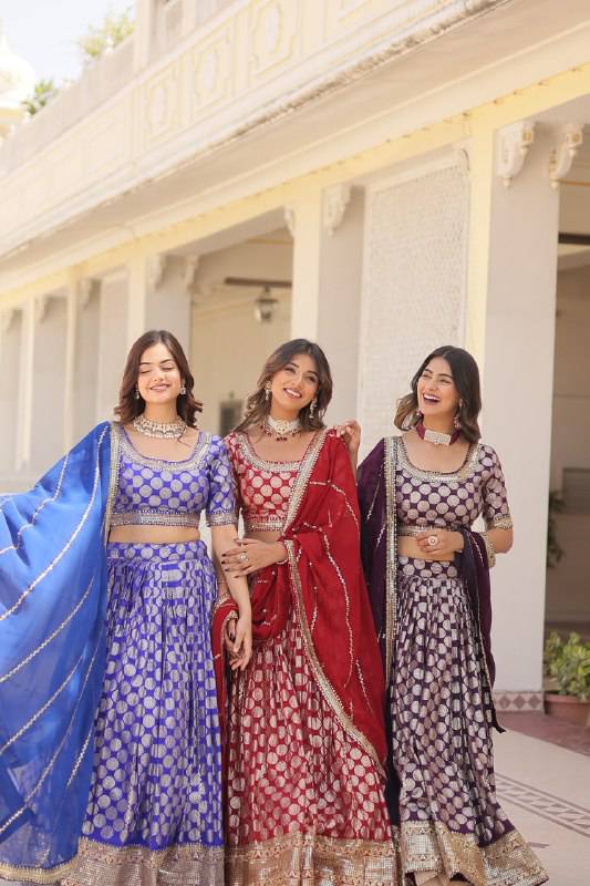 Gorgeous Viscous Jacquard Wedding Wear Lehenga Choli - INDIAN ELEGANCE