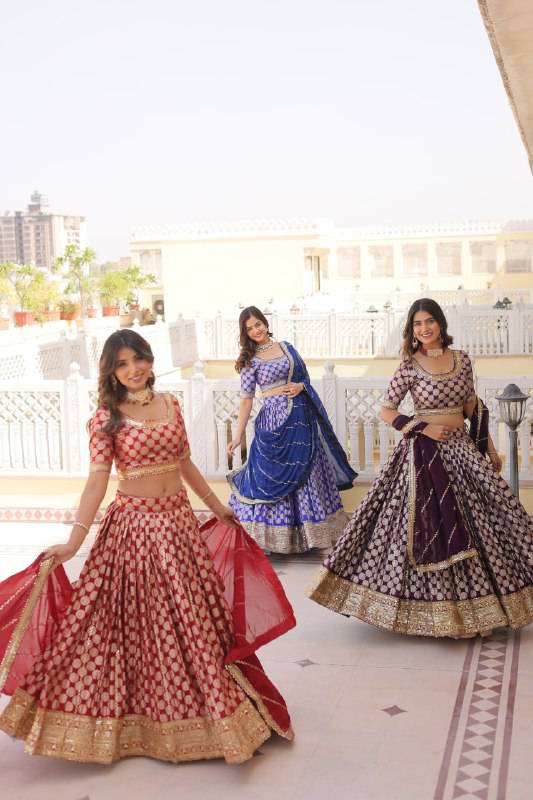 Gorgeous Viscous Jacquard Wedding Wear Lehenga Choli - INDIAN ELEGANCE