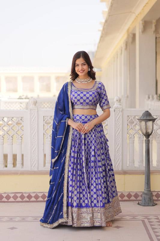 Gorgeous Viscous Jacquard Wedding Wear Lehenga Choli - INDIAN ELEGANCE