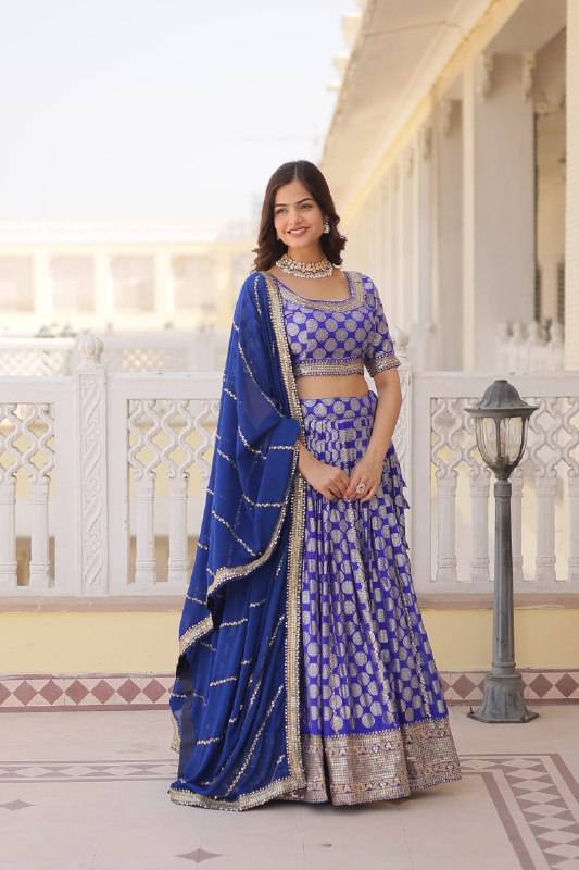 Gorgeous Viscous Jacquard Wedding Wear Lehenga Choli - INDIAN ELEGANCE