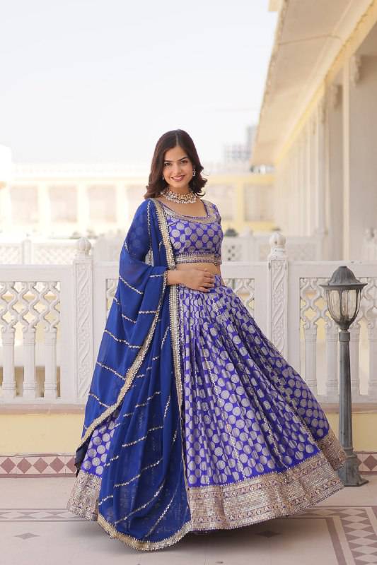 Gorgeous Viscous Jacquard Wedding Wear Lehenga Choli - INDIAN ELEGANCE