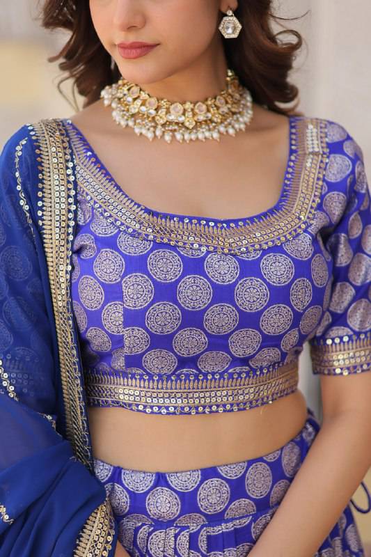 Gorgeous Viscous Jacquard Wedding Wear Lehenga Choli - INDIAN ELEGANCE