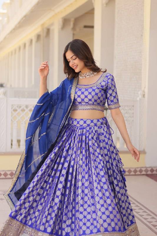 Gorgeous Viscous Jacquard Wedding Wear Lehenga Choli - INDIAN ELEGANCE
