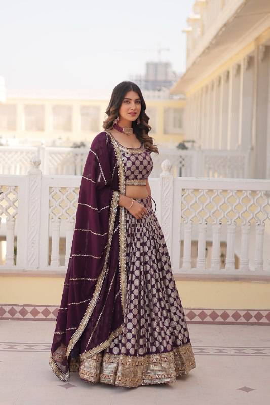 Gorgeous Viscous Jacquard Wedding Wear Lehenga Choli - INDIAN ELEGANCE