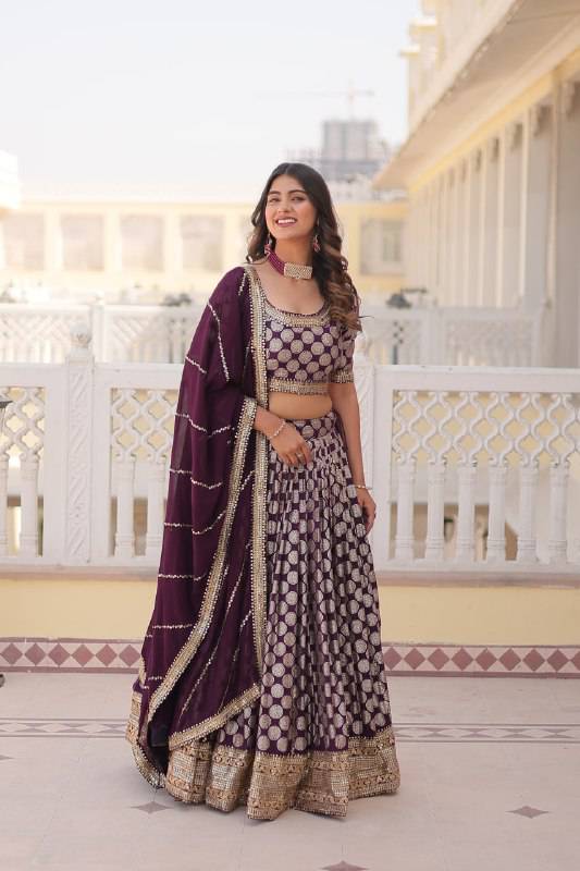 Gorgeous Viscous Jacquard Wedding Wear Lehenga Choli - INDIAN ELEGANCE