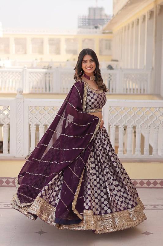 Gorgeous Viscous Jacquard Wedding Wear Lehenga Choli - INDIAN ELEGANCE