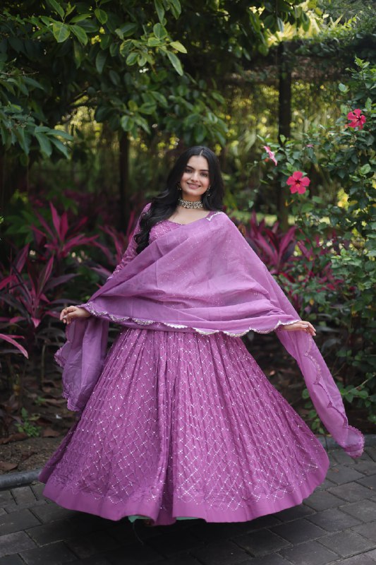 Enamoring Faux Georgette Chex Sequins Thread Worked Designer Gown - INDIAN ELEGANCE