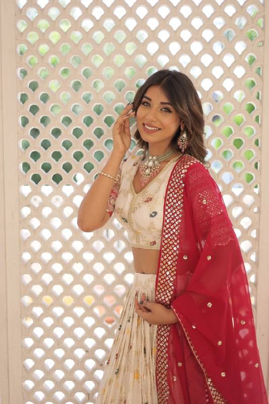 Resplendent Viscous Jacquard Sequins Embroidered Wedding Wear Lehenga Choli - INDIAN ELEGANCE