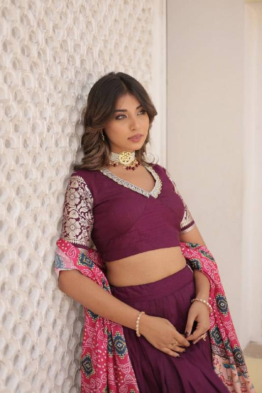 Stunning Viscous Jacquard Sequins Embroidered Lehenga Choli - INDIAN ELEGANCE