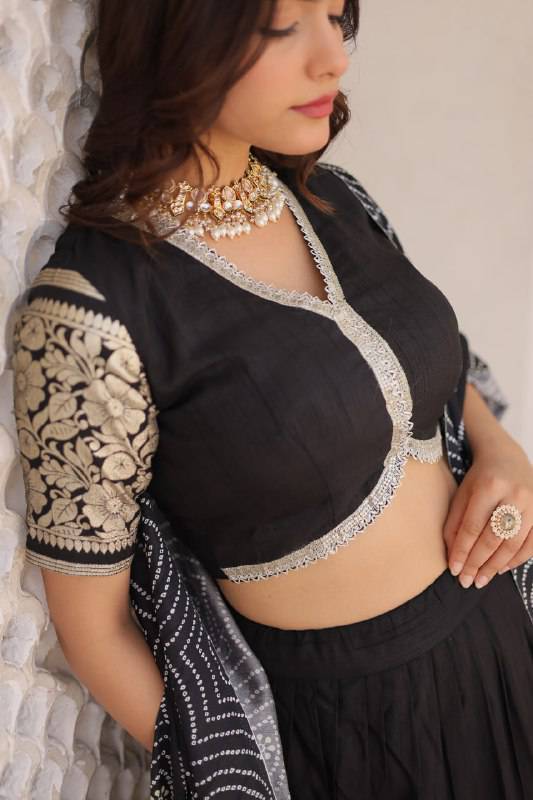 Stunning Viscous Jacquard Sequins Embroidered Lehenga Choli - INDIAN ELEGANCE