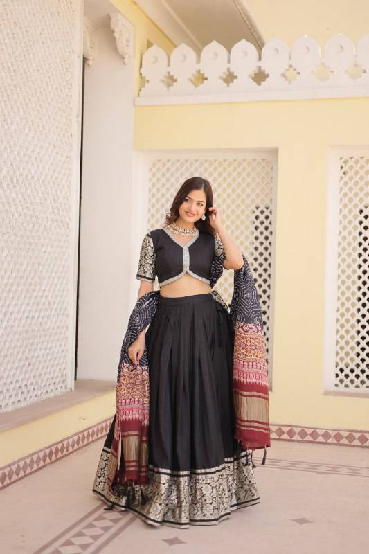 Stunning Viscous Jacquard Sequins Embroidered Lehenga Choli - INDIAN ELEGANCE