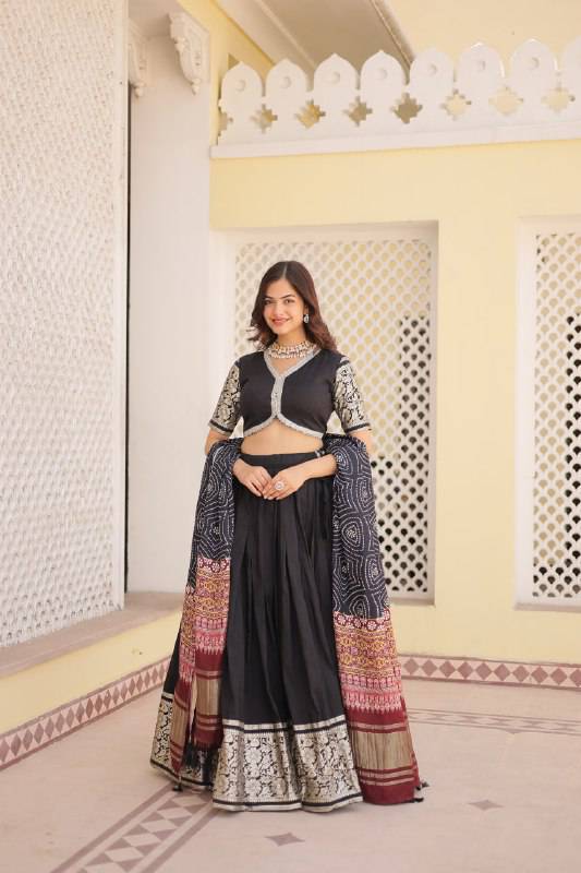 Stunning Viscous Jacquard Sequins Embroidered Lehenga Choli - INDIAN ELEGANCE