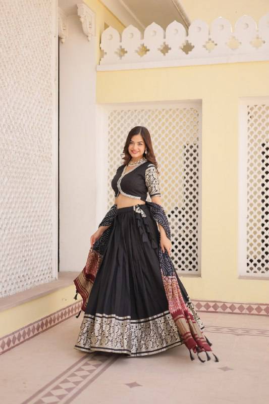 Stunning Viscous Jacquard Sequins Embroidered Lehenga Choli - INDIAN ELEGANCE