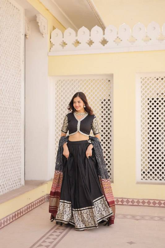 Stunning Viscous Jacquard Sequins Embroidered Lehenga Choli - INDIAN ELEGANCE