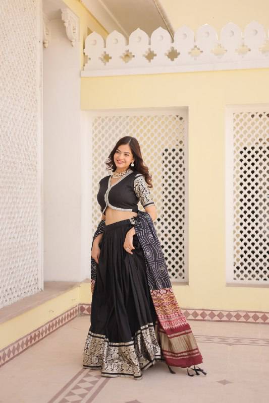 Stunning Viscous Jacquard Sequins Embroidered Lehenga Choli - INDIAN ELEGANCE