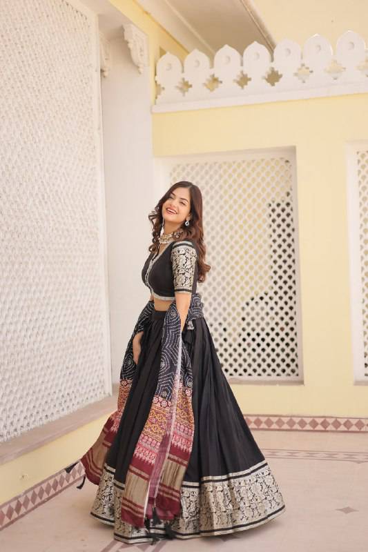 Stunning Viscous Jacquard Sequins Embroidered Lehenga Choli - INDIAN ELEGANCE