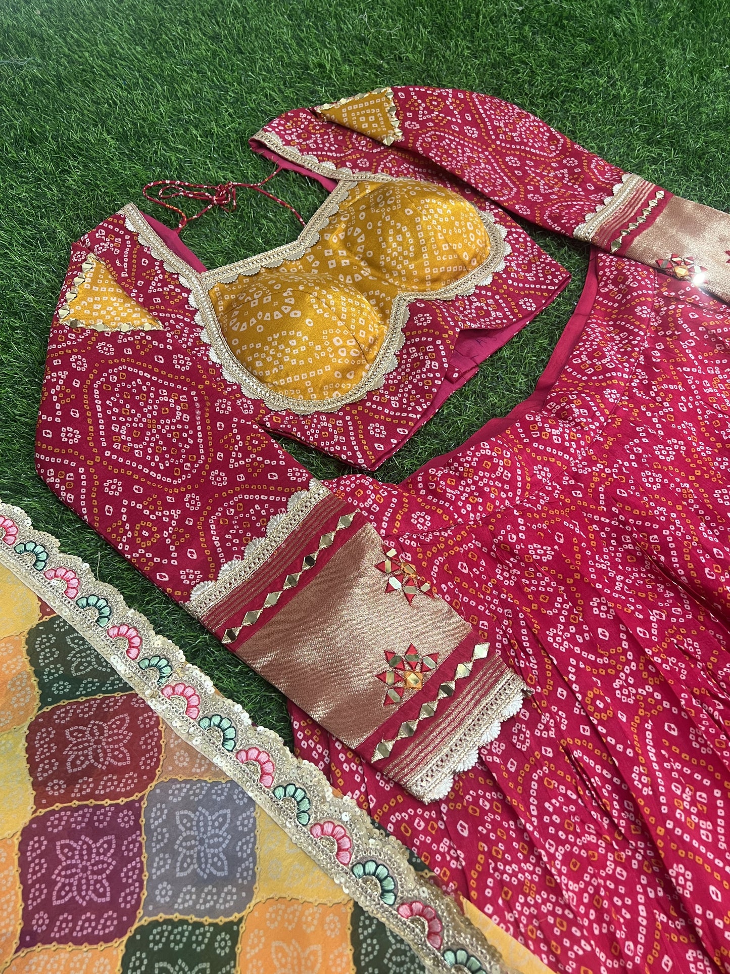 Amazing Rani Pink Gaji Silk Printed Zari Thread Sequins Worked Lehenga Choli - INDIAN ELEGANCE