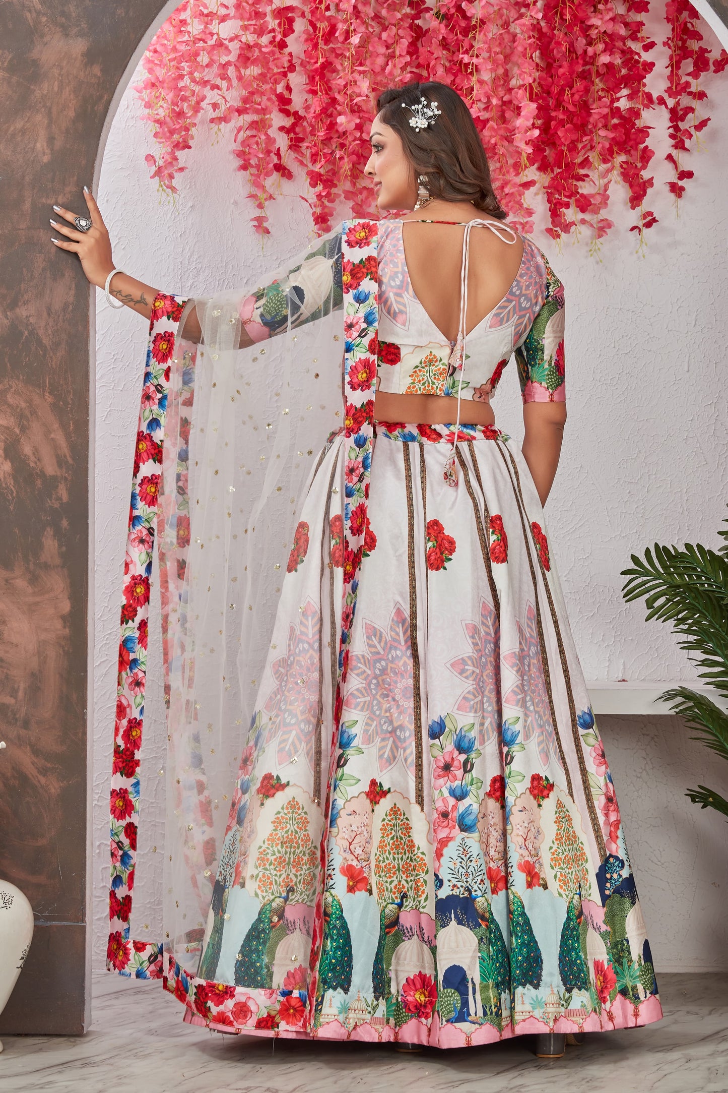 Fabulous Floral Digital Printed Fully Stitched Lehenga Choli Set - INDIAN ELEGANCE