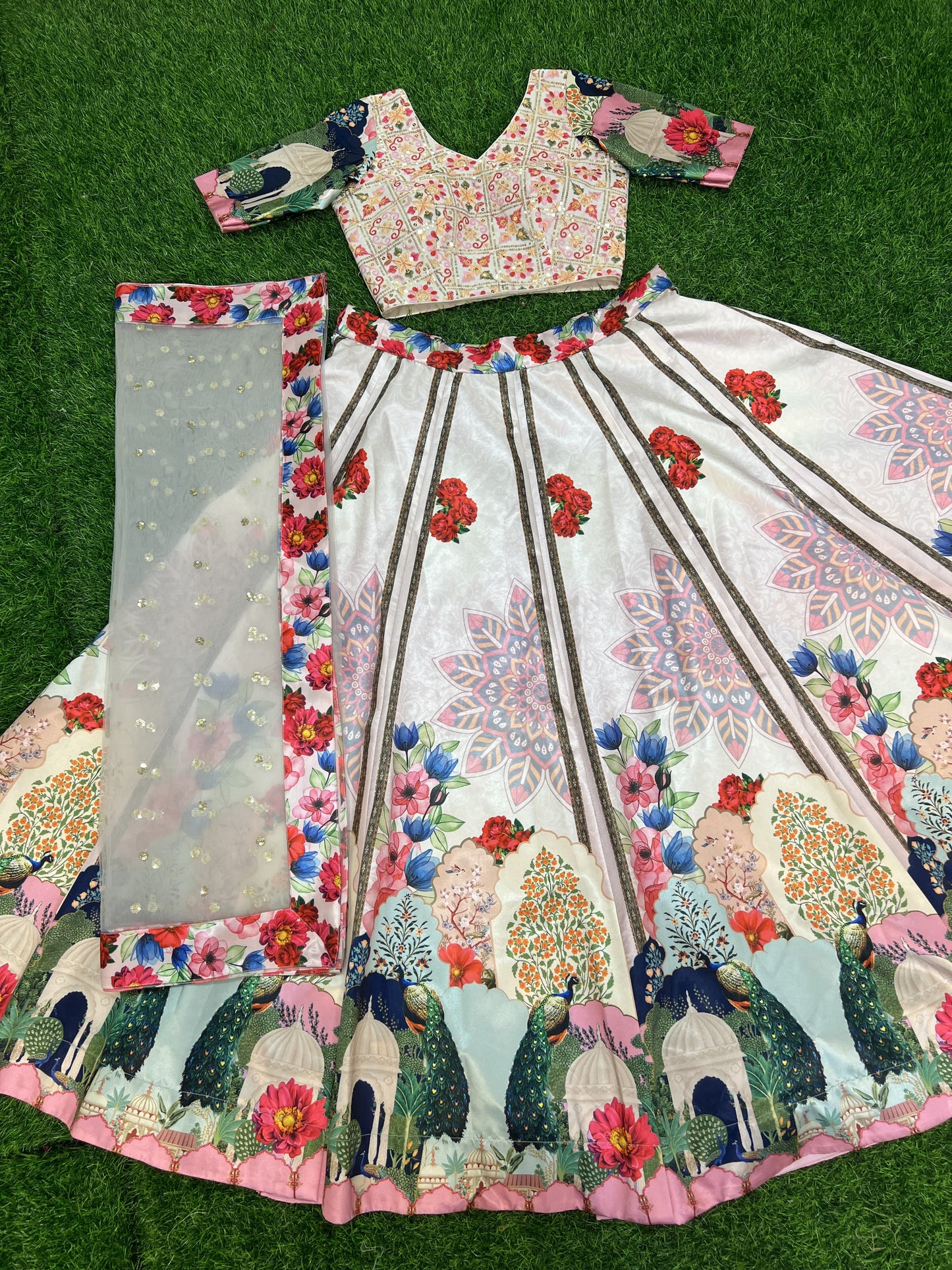 Fabulous Floral Digital Printed Fully Stitched Lehenga Choli Set - INDIAN ELEGANCE