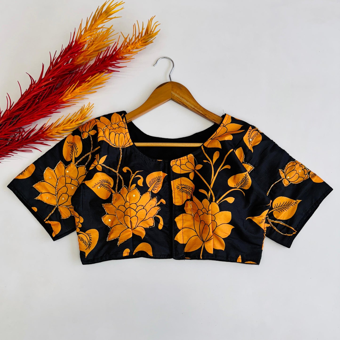Spellbinding Pure Silk Printed Handcrafted Designer Stitched Blouse - INDIAN ELEGANCE