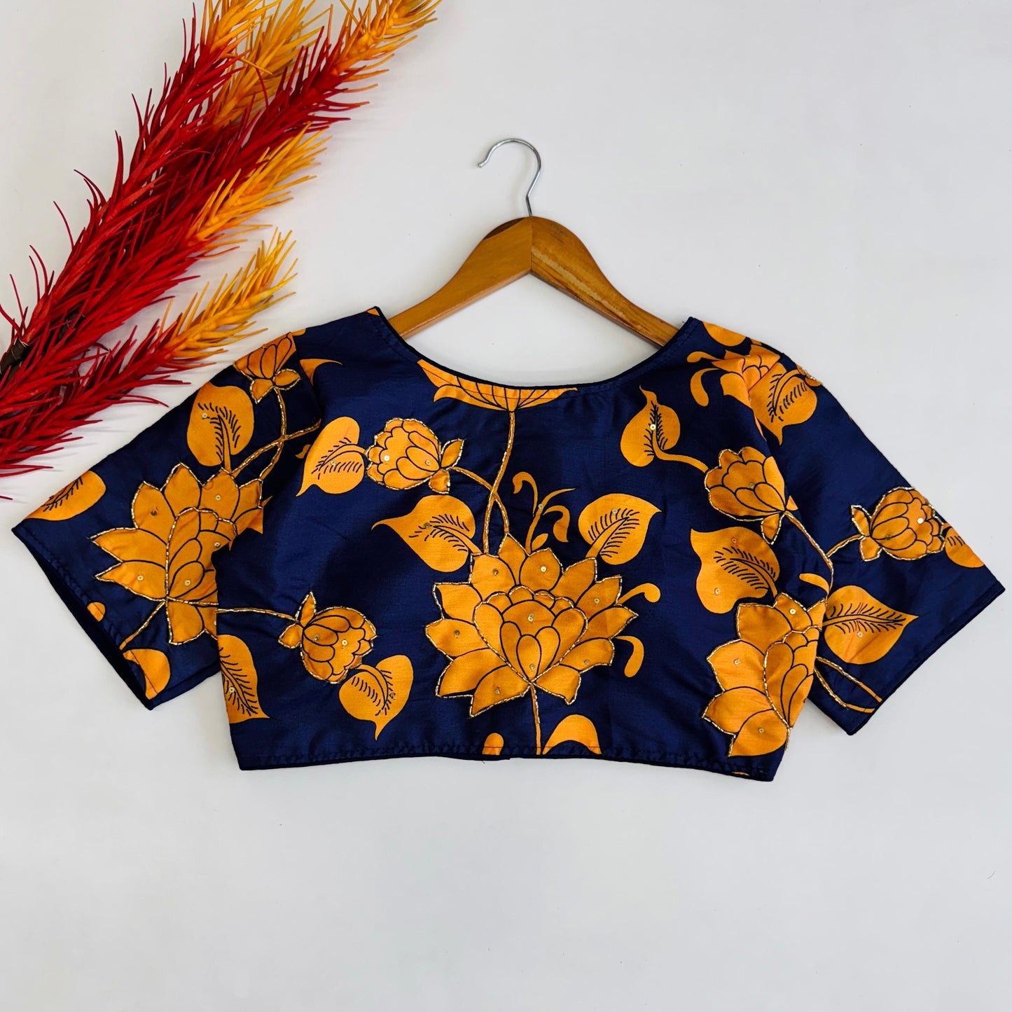 Spellbinding Pure Silk Printed Handcrafted Designer Stitched Blouse - INDIAN ELEGANCE