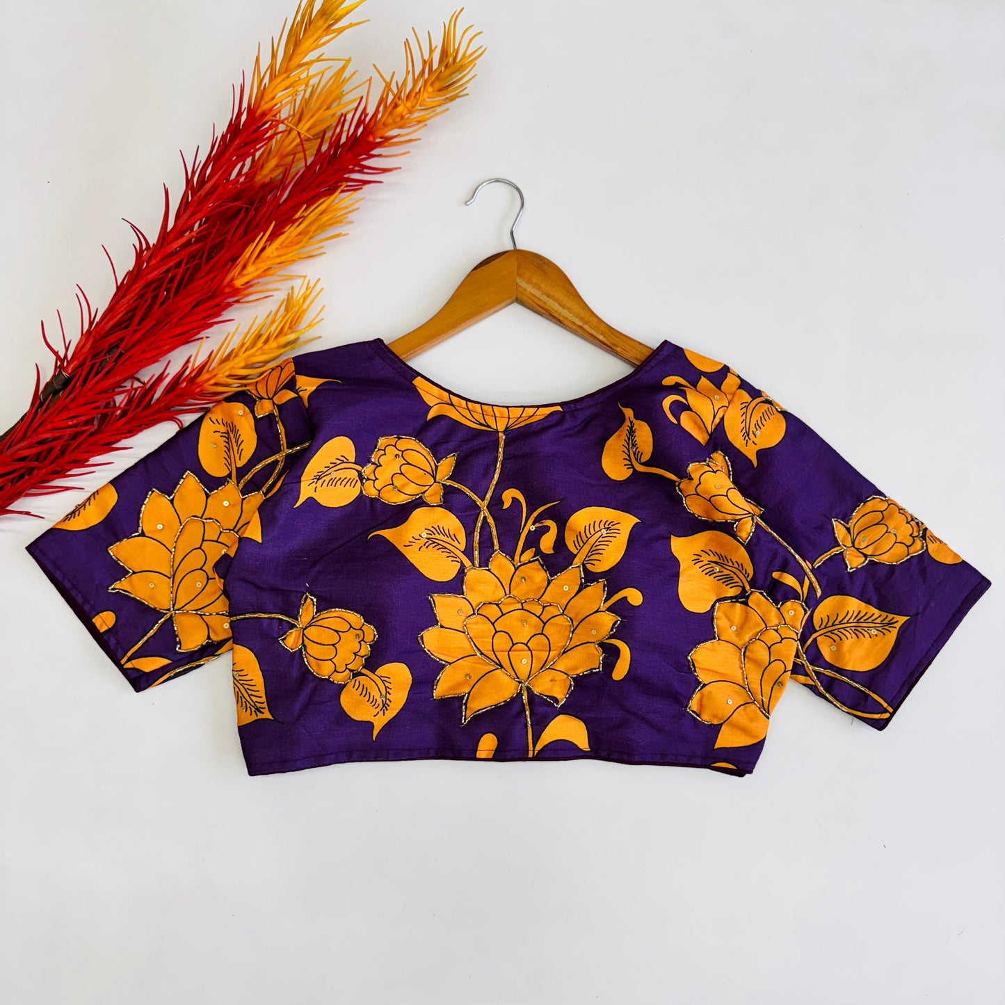 Spellbinding Pure Silk Printed Handcrafted Designer Stitched Blouse - INDIAN ELEGANCE