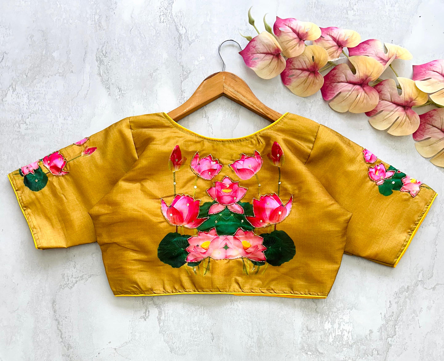 Radiant Pure Silk Printed Handcrafted Designer Stitched Blouse - INDIAN ELEGANCE