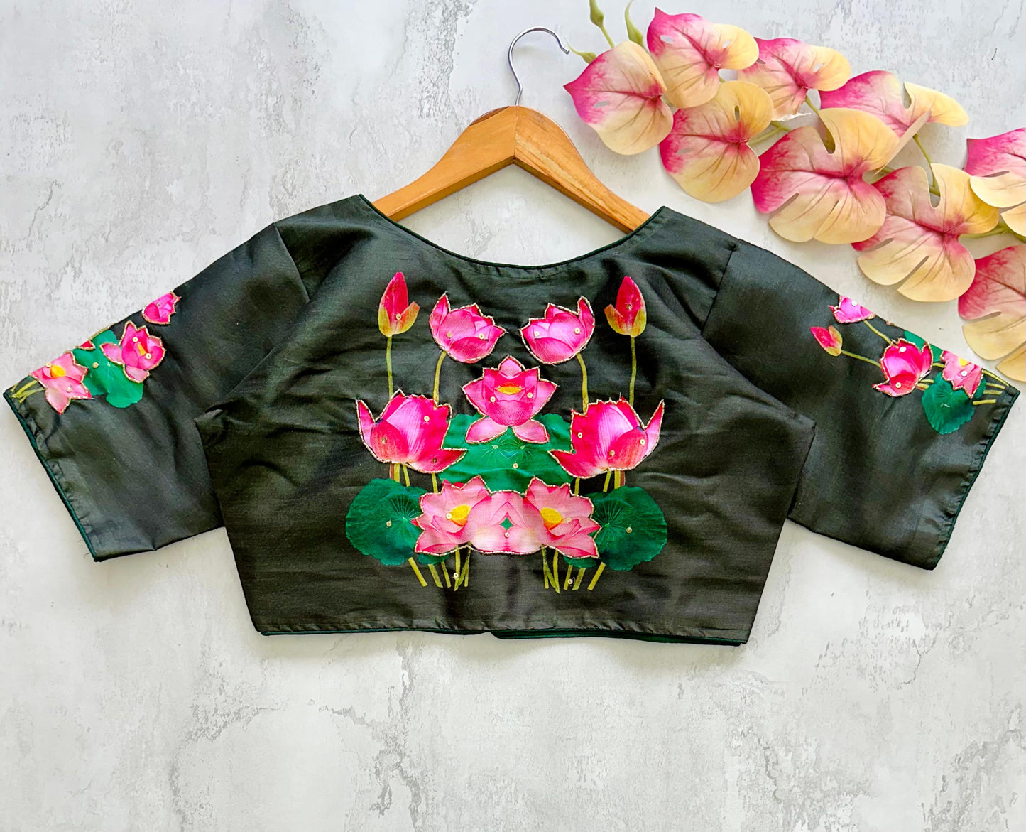 Radiant Pure Silk Printed Handcrafted Designer Stitched Blouse - INDIAN ELEGANCE